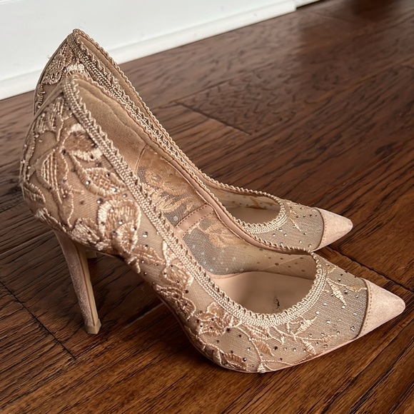 Aldo Arelisen Bone Textile Lace Heels - Picture 2 of 4